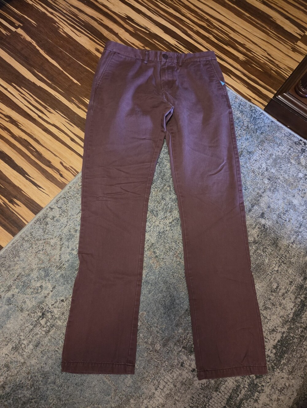 Old Navy Slim Khaki Chino Pants Men's 32x34 Cabernet Maroon Burgundy 100% Cotton